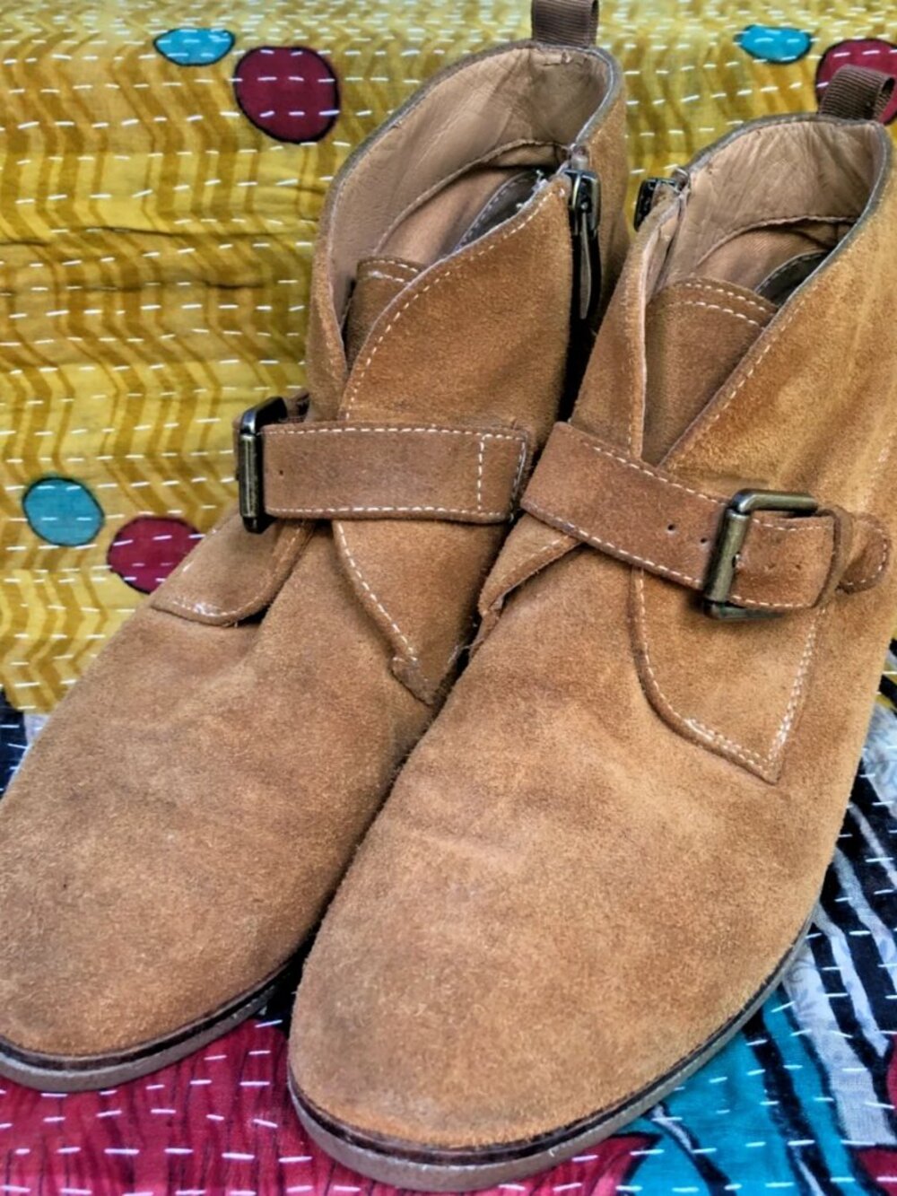 Franco Sarto Brooke Cognac Suede Ankle Bootie US 8.5
